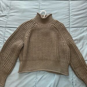H&M Taupe Knit Women's Turtleneck Sweater